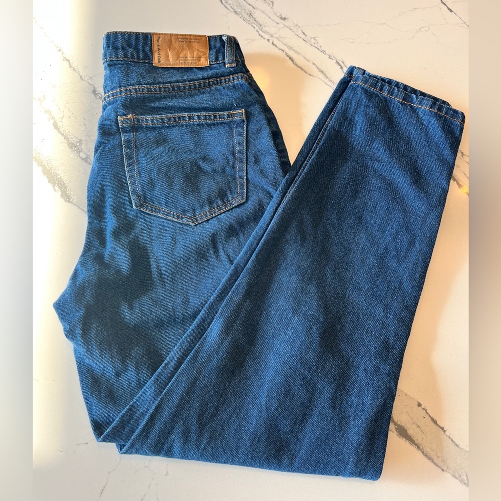 Frank and Oak Mom Cut Classic Blue Denim Jeans